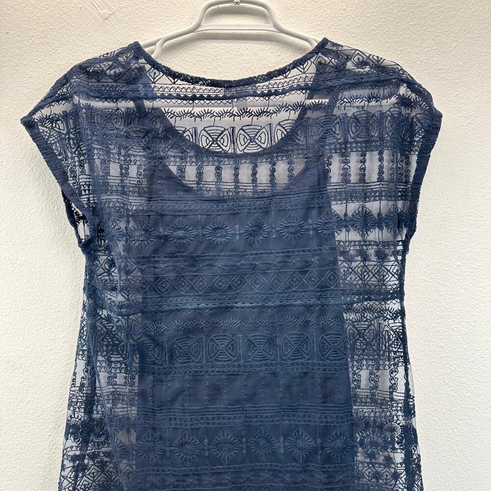 Garnet Hill Lace Dress with Lining Sleeveless Blue Size 2 - Picture 4 of 12